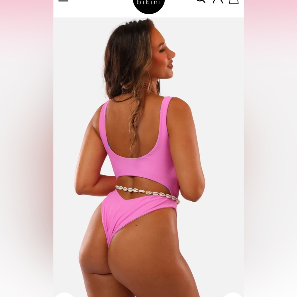 Moana Bikini Pink Multi Tie-Dye Cutout One-Piece Swimsuit View 2